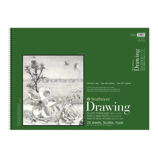 Strathmore Drawing Pad - Spiralbound Strathmore - 400 Series - Recycled Drawing Pad - Coil Bound - 18x24"