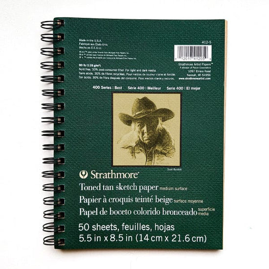 Strathmore Toned Paper Pad Strathmore - 400 Series - Sketch Pad - Toned Tan - 5.5x8.5"