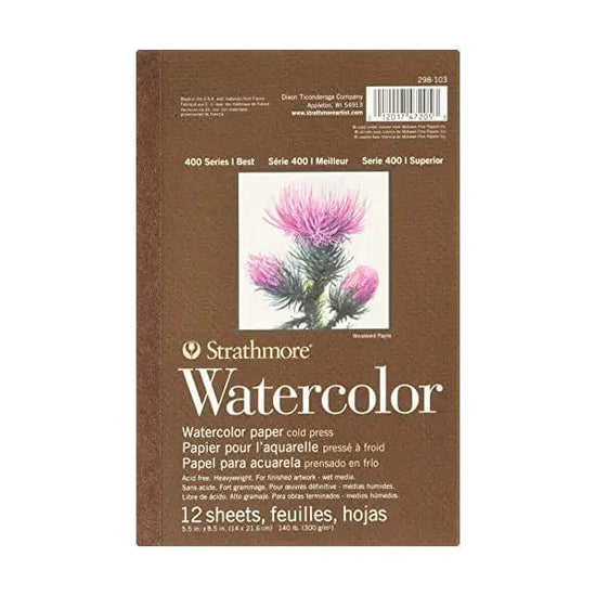 Strathmore Watercolour Pad - Spiralbound Strathmore - 400 Series - Watercolour Pad - Glue Bound - 5.5x8.5"