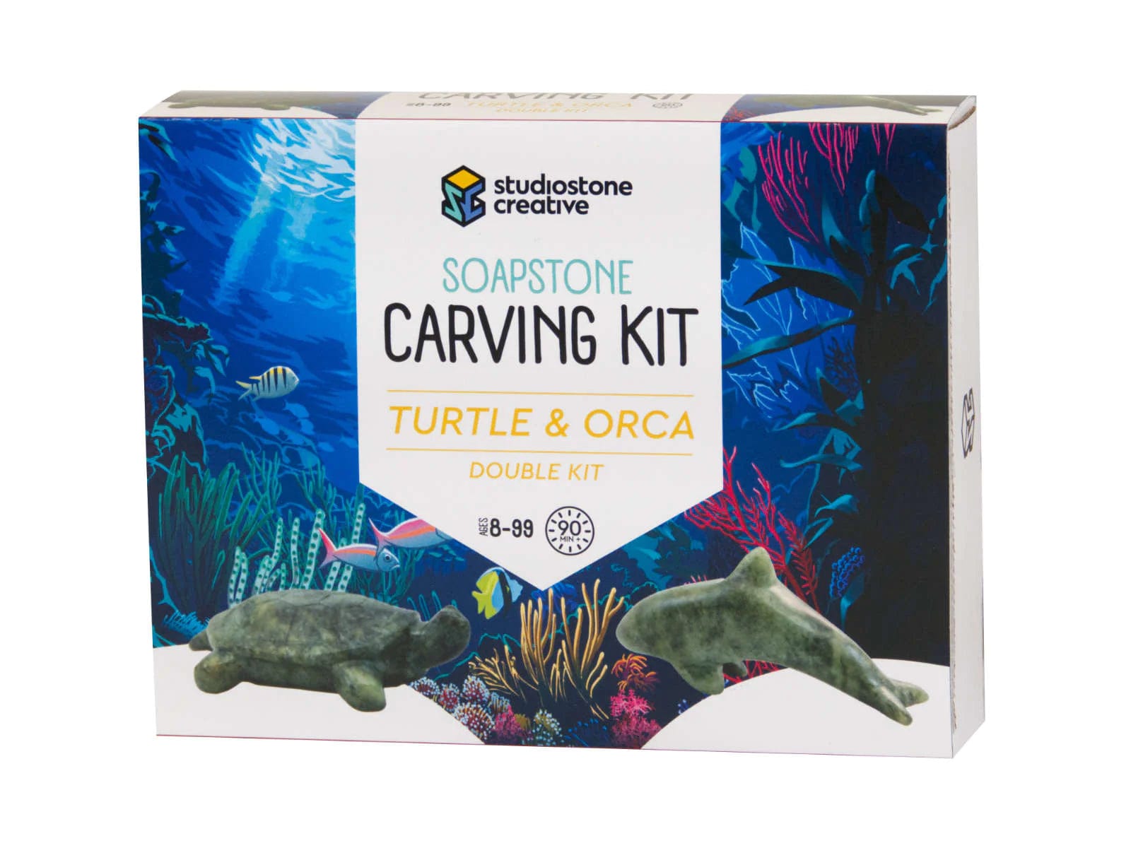 Studiostone Creative Sculpting Set Studiostone Creative - Soapstone Carving Kit - Turtle and Orca