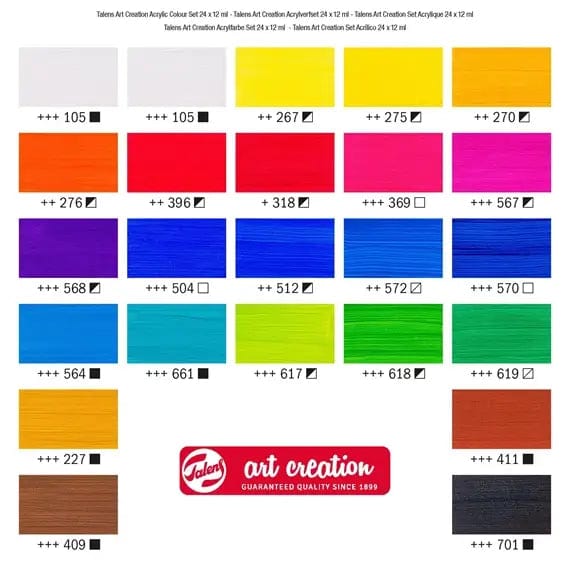 Talens Art Creation Acrylic Paint Set Talens - Art Creation - Acrylic Paint - Set of 24x12mL - Item #9021824M