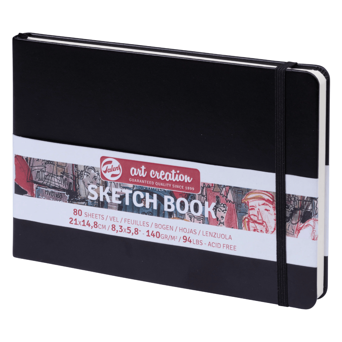 Talens Art Creation Sketchbook - Hardcover Black Talens - Art Creation - Sketch Book - 21x14.8cm - Landscape