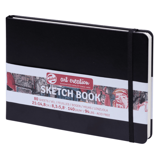 Talens Art Creation Sketchbook - Hardcover Black Talens - Art Creation - Sketch Book - 21x14.8cm - Landscape