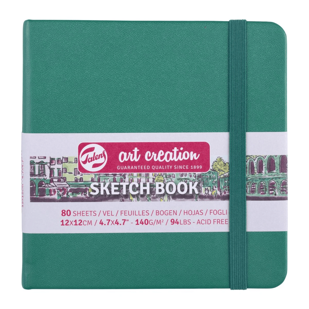 Talens Art Creation Sketchbook - Hardcover Forest Green Talens Art Creation - Sketch Book - 12x12cm - Square