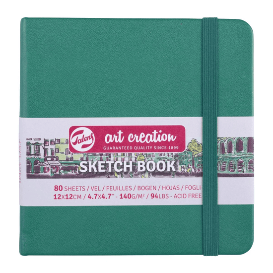 Talens Art Creation Sketchbook - Hardcover Forest Green Talens Art Creation - Sketch Book - 12x12cm - Square