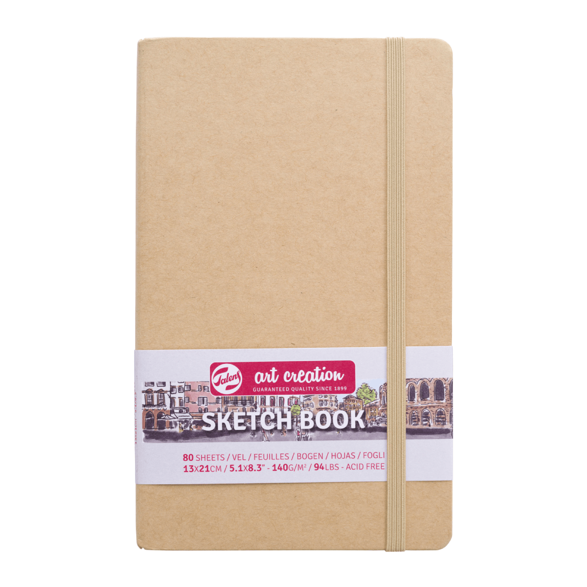 Talens Art Creation Sketchbook - Hardcover Kraft Talens - Art Creation - Sketch Book - 13x21cm - Profile