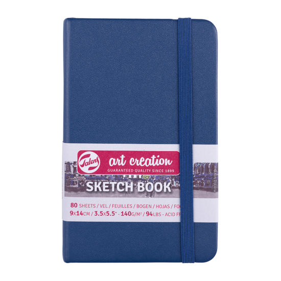 Talens Art Creation Sketchbook - Hardcover Navy Blue Talens - Art Creation - Sketch Book - 9x14cm - Small Profile