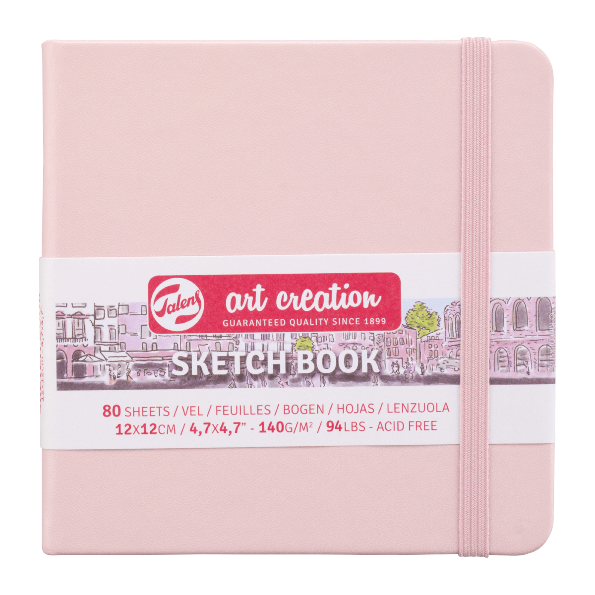 Talens Art Creation Sketchbook - Hardcover Pastel Pink Talens Art Creation - Sketch Book - 12x12cm - Square