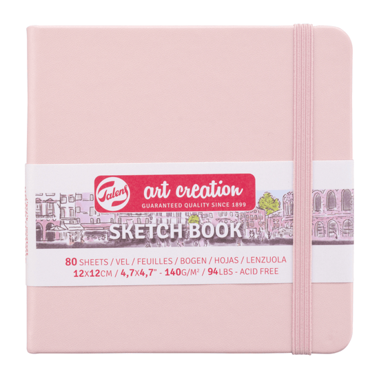 Talens Art Creation Sketchbook - Hardcover Pastel Pink Talens Art Creation - Sketch Book - 12x12cm - Square