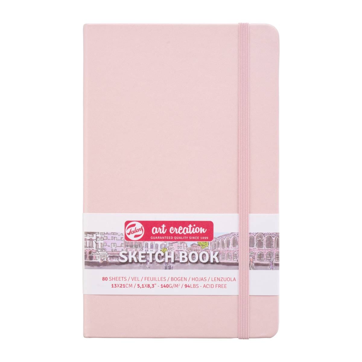 Talens Art Creation Sketchbook - Hardcover Pastel Pink Talens - Art Creation - Sketch Book - 13x21cm - Profile
