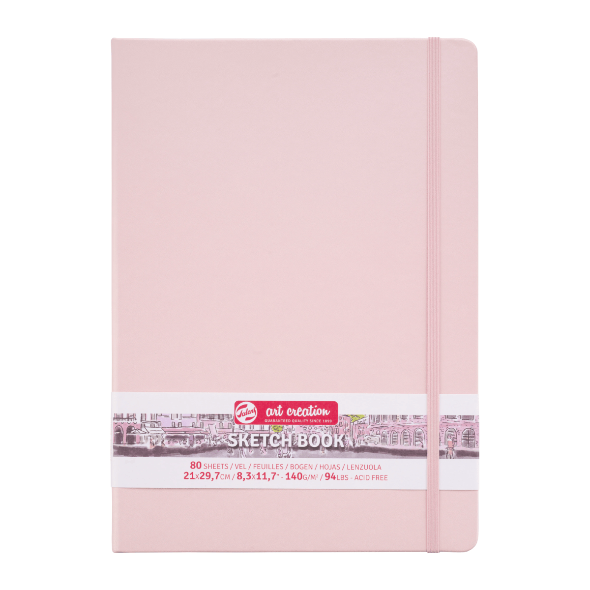 Talens Art Creation Sketchbook - Hardcover Pastel Pink Talens - Art Creation - Sketch Book - 21x29.7cm - Large Profile