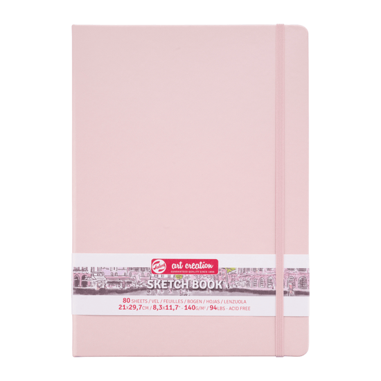 Talens Art Creation Sketchbook - Hardcover Pastel Pink Talens - Art Creation - Sketch Book - 21x29.7cm - Large Profile