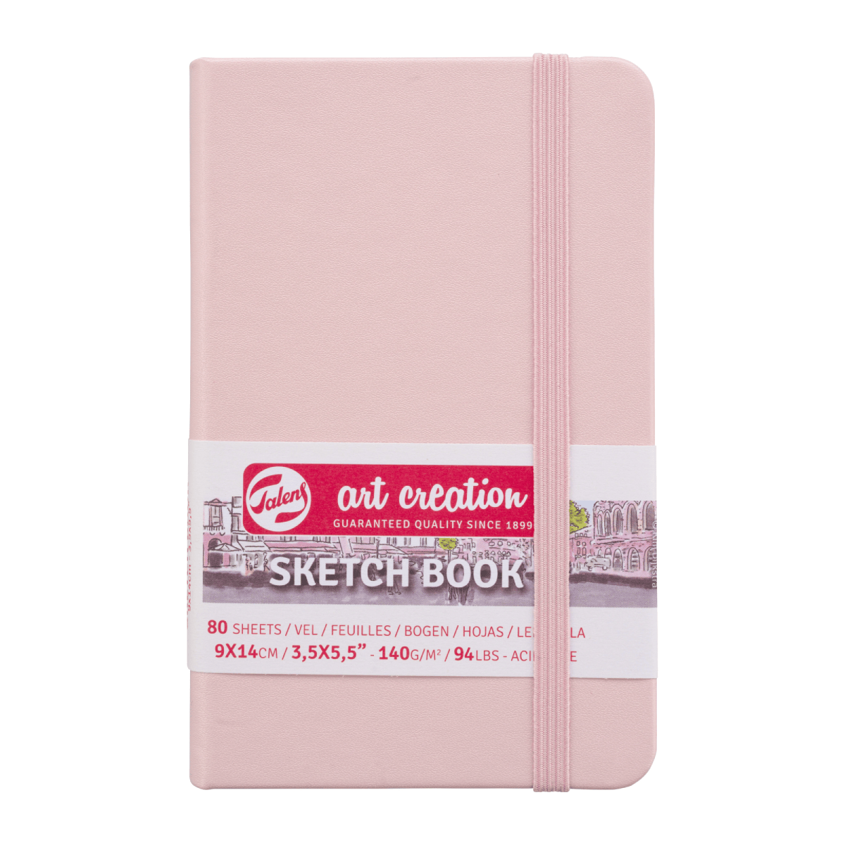 Talens Art Creation Sketchbook - Hardcover Pastel Pink Talens - Art Creation - Sketch Book - 9x14cm - Small Profile