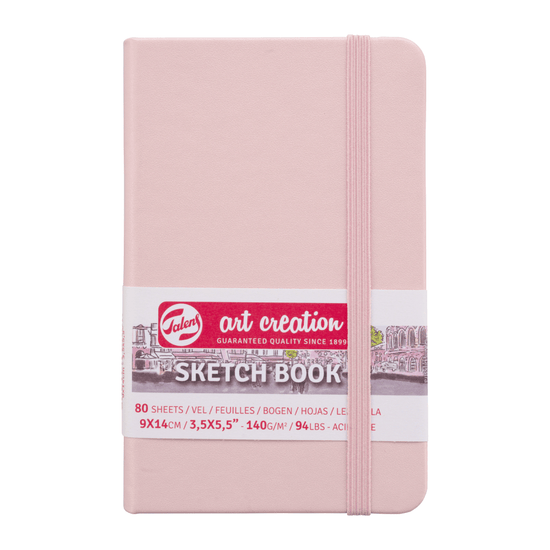 Talens Art Creation Sketchbook - Hardcover Pastel Pink Talens - Art Creation - Sketch Book - 9x14cm - Small Profile