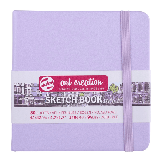 Talens Art Creation Sketchbook - Hardcover Pastel Violet Talens Art Creation - Sketch Book - 12x12cm - Square