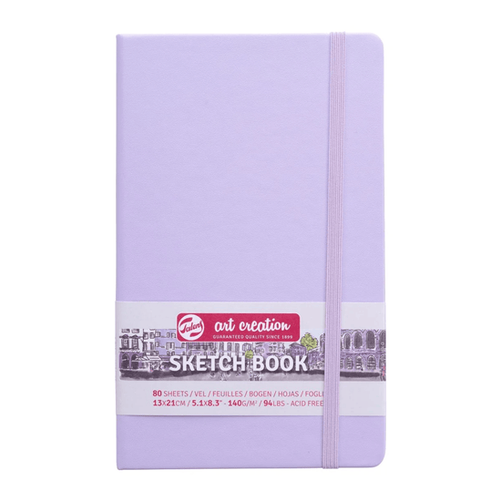 Talens Art Creation Sketchbook - Hardcover Pastel Violet Talens - Art Creation - Sketch Book - 13x21cm - Profile