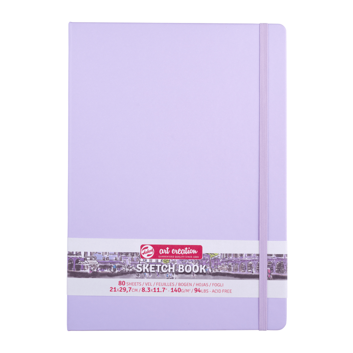 Talens Art Creation Sketchbook - Hardcover Pastel Violet Talens - Art Creation - Sketch Book - 21x29.7cm - Large Profile