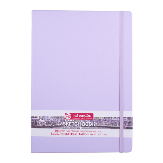 Talens Art Creation Sketchbook - Hardcover Pastel Violet Talens - Art Creation - Sketch Book - 21x29.7cm - Large Profile