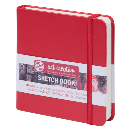 Talens Art Creation Sketchbook - Hardcover Red Talens Art Creation - Sketch Book - 12x12cm - Square