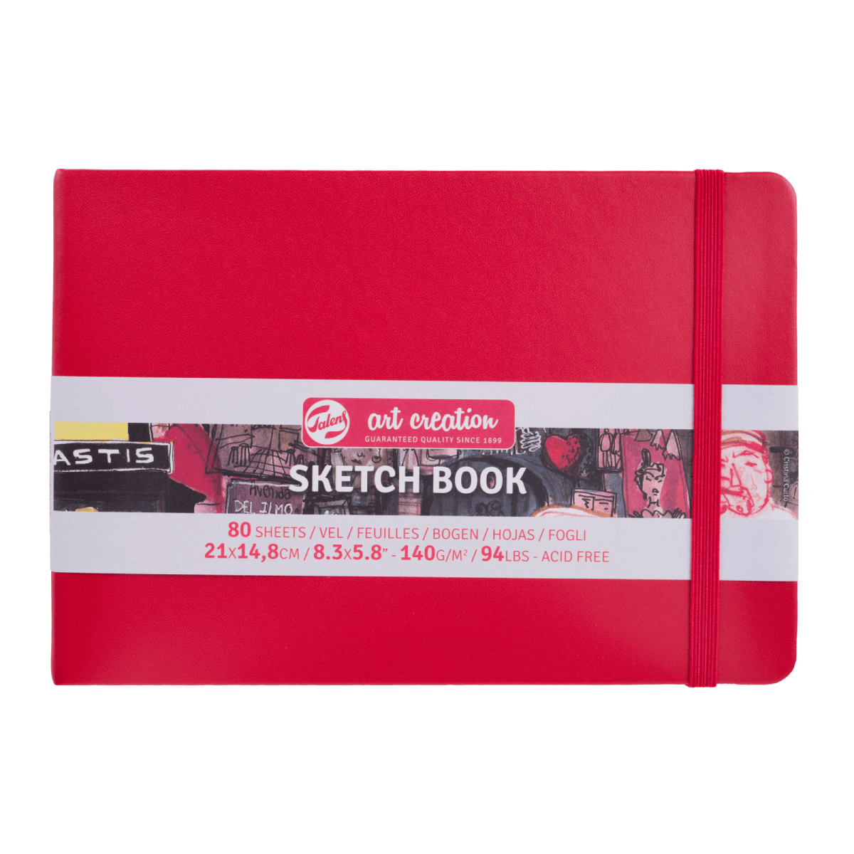 Talens Art Creation Sketchbook - Hardcover Red Talens - Art Creation - Sketch Book - 21x14.8cm - Landscape