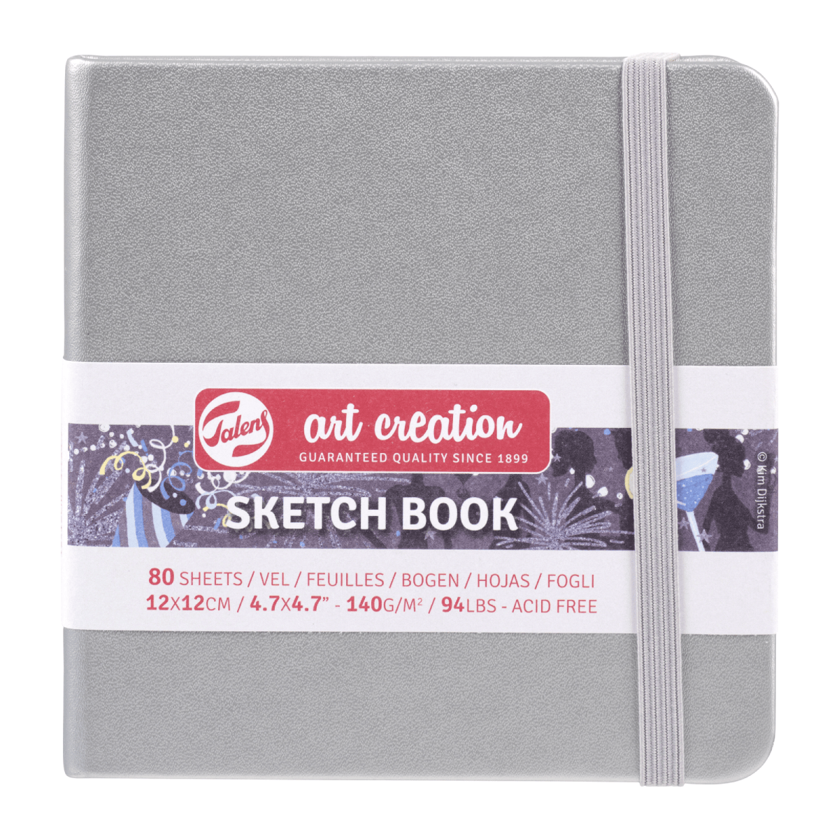 Talens Art Creation Sketchbook - Hardcover Shiny Silver Talens Art Creation - Sketch Book - 12x12cm - Square