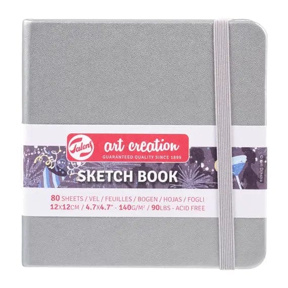 Talens Art Creation Sketchbook - Hardcover SHINY SILVER Talens - Art Creation - Sketch Book - 12x12cm - Square - 80 Sheets