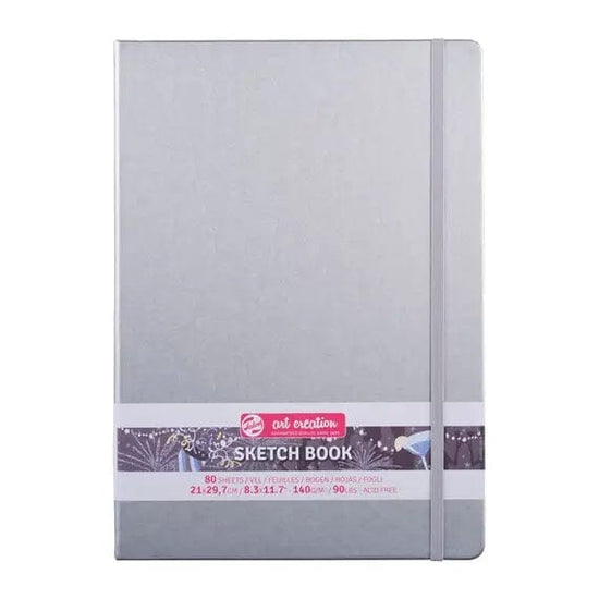Talens Art Creation Sketchbook - Hardcover SHINY SILVER Talens - Art Creation - Sketch Book - 21x29.7cm - Large Profile - 80 Sheets