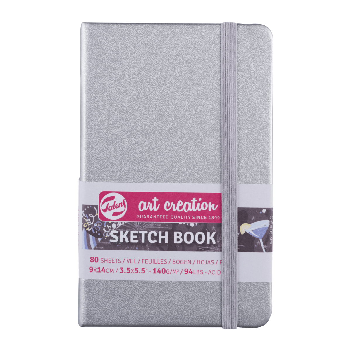 Talens Art Creation Sketchbook - Hardcover Shiny Silver Talens - Art Creation - Sketch Book - 9x14cm - Small Profile