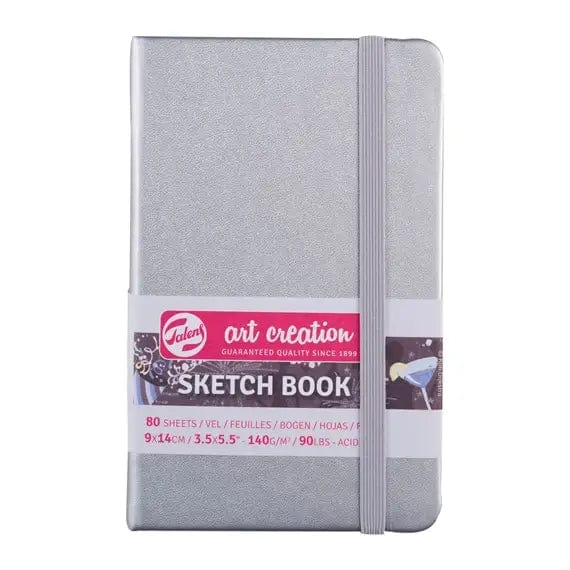 Talens Art Creation Sketchbook - Hardcover SHINY SILVER Talens - Art Creation - Sketch Book - 9x14cm - Small Profile - 80 Sheets