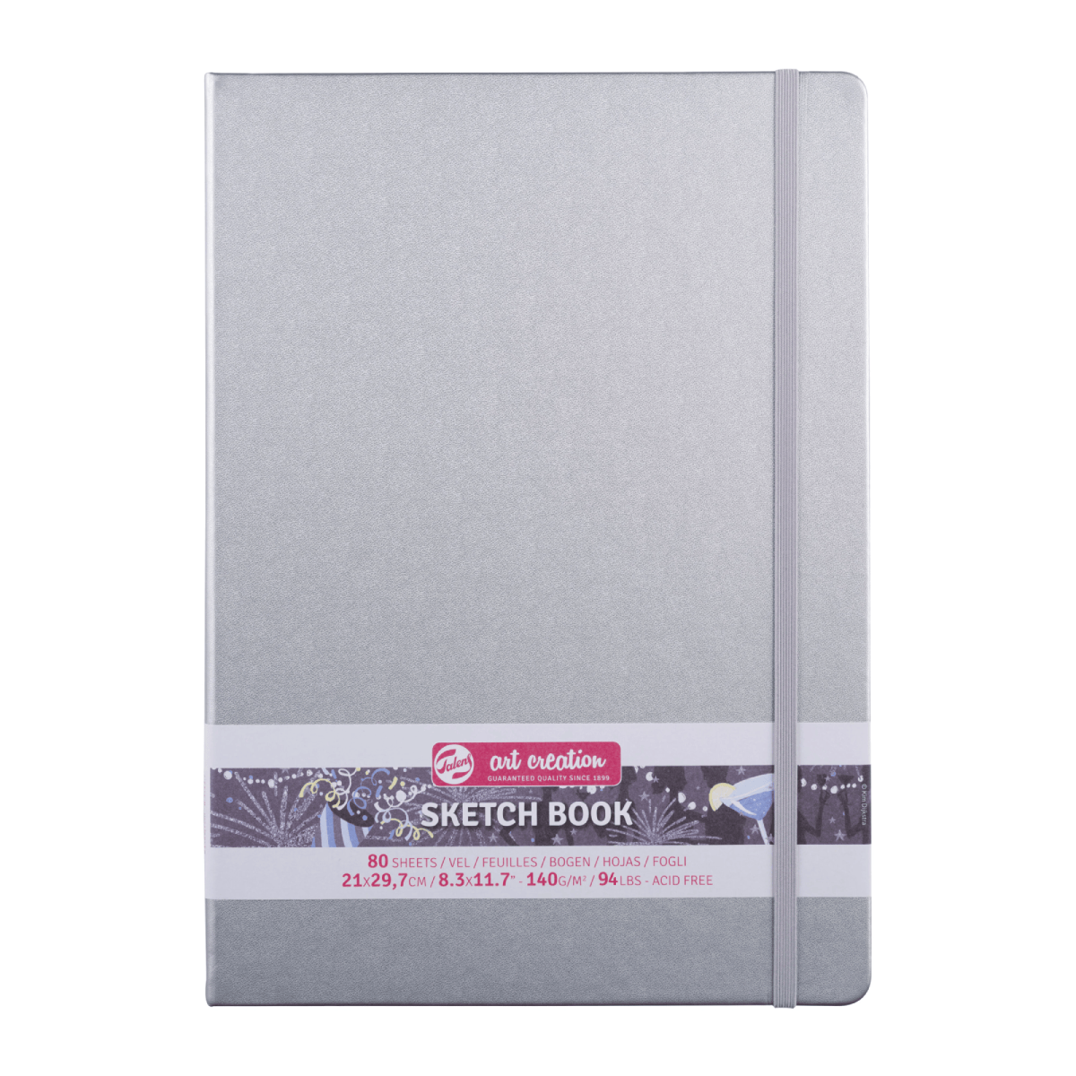 Talens Art Creation Sketchbook - Hardcover Talens - Art Creation - Sketch Book - 21x29.7cm - Large Profile - Shiny Silver