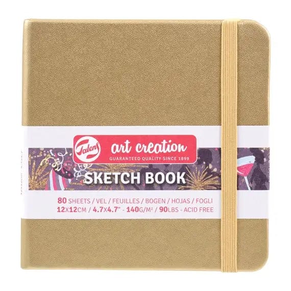 Talens Art Creation Sketchbook - Hardcover WHITE GOLD Talens - Art Creation - Sketch Book - 12x12cm - Square - 80 Sheets