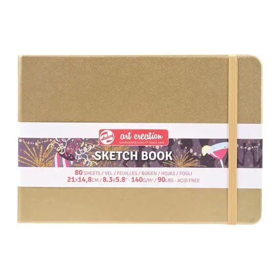 Talens Art Creation Sketchbook - Hardcover WHITE GOLD Talens - Art Creation - Sketch Book - 21x14.8cm - Landscape - 80 Sheets