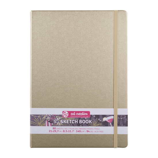 Talens Art Creation Sketchbook - Hardcover White Gold Talens - Art Creation - Sketch Book - 21x29.7cm - Large Profile