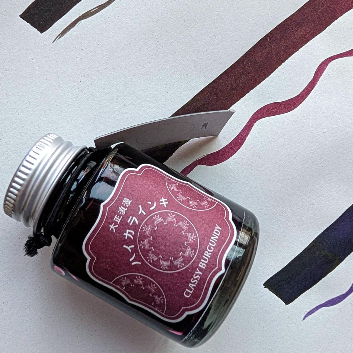 Teranishi Chemical Industry Co. Calligraphy Ink Classy Burgundy Guitar - Taisho Romance - High Colour Fountain Pen Ink - 40mL Bottles