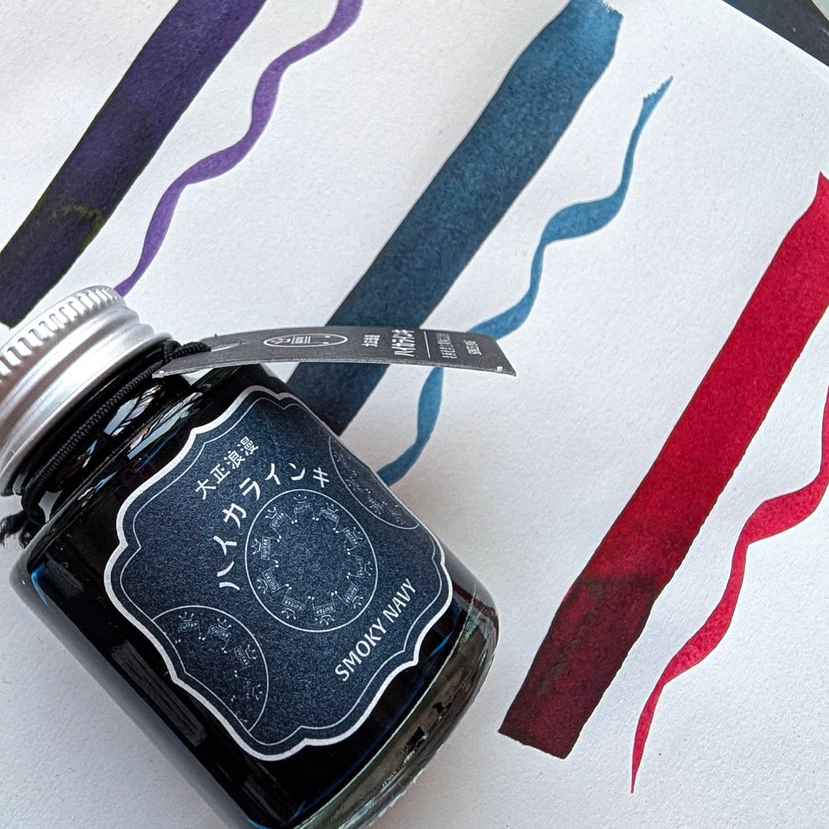Teranishi Chemical Industry Co. Calligraphy Ink Smoky Navy Guitar - Taisho Romance - High Colour Fountain Pen Ink - 40mL Bottles