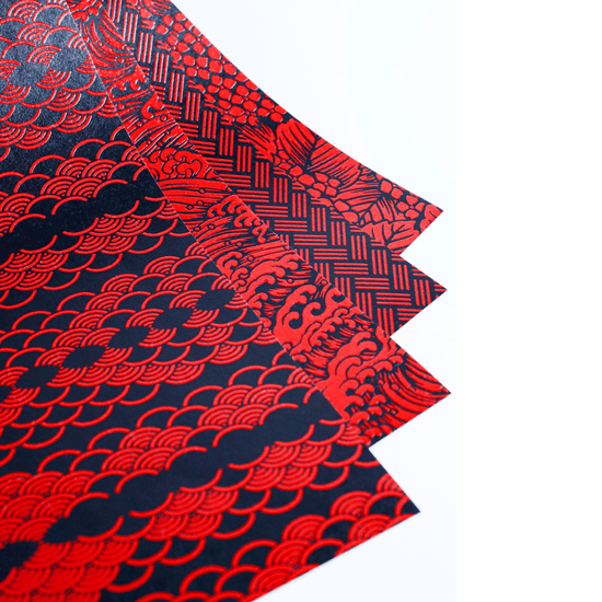 The Japanese Paper Place Paper Potluck The Japanese Paper Place - Paper Potluck - Lacquered Yuzen Collection - Traditional - Set of 4