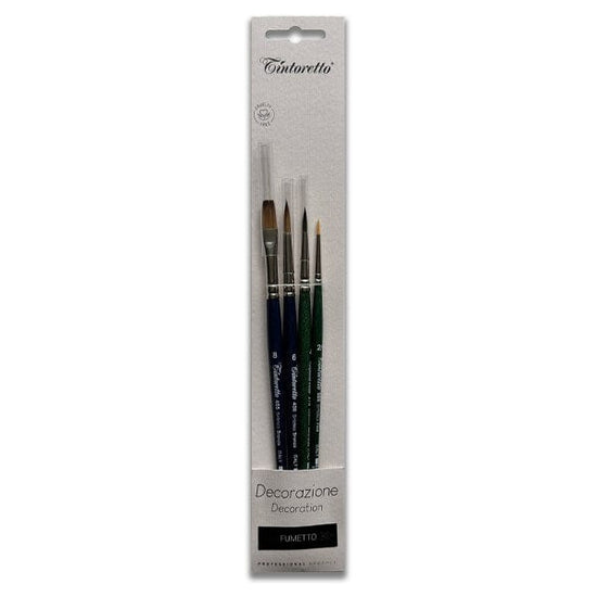 Tintoretto Synthetic Brush Set Tintoretto - Brush Bundle - Cartooning/Fumetto Set - 4 Pieces