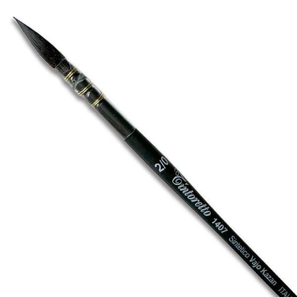 Tintoretto Synthetic Brush Tintoretto - Synthetic Squirrel Brush - Series 1407 - Round Mop - Size 2/0