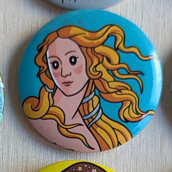 Today is Art Day Button pins Birth of Venus Today is Art Day - Famous Art Pin-Back Buttons