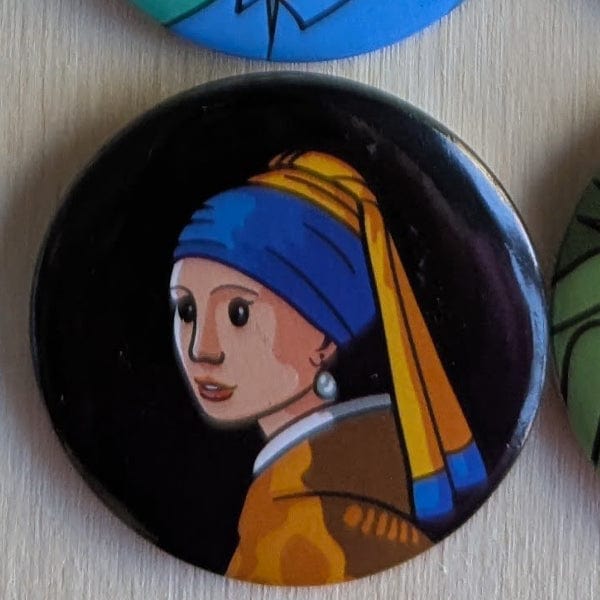 Today is Art Day Button pins Girl with a Pearl Earring Today is Art Day - Famous Art Pin-Back Buttons