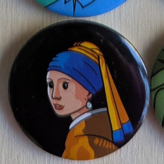 Today is Art Day Button pins Girl with a Pearl Earring Today is Art Day - Famous Art Pin-Back Buttons