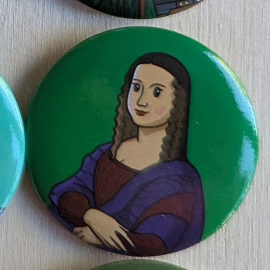 Today is Art Day Button pins Mona Lisa Today is Art Day - Famous Art Pin-Back Buttons