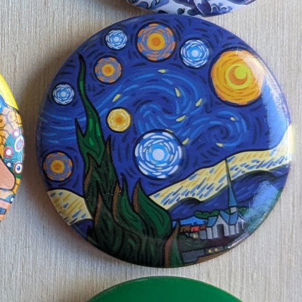 Today is Art Day Button pins Starry Night Today is Art Day - Famous Art Pin-Back Buttons