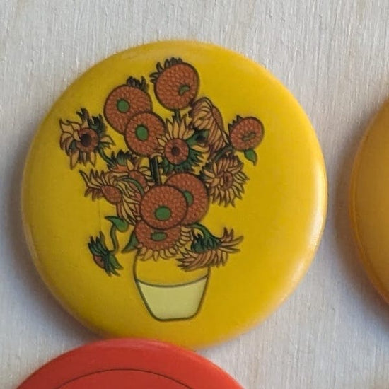 Today is Art Day Button pins Sunflowers Today is Art Day - Famous Art Pin-Back Buttons