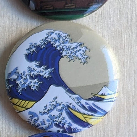 Today is Art Day Button pins The Great Wave Today is Art Day - Famous Art Pin-Back Buttons