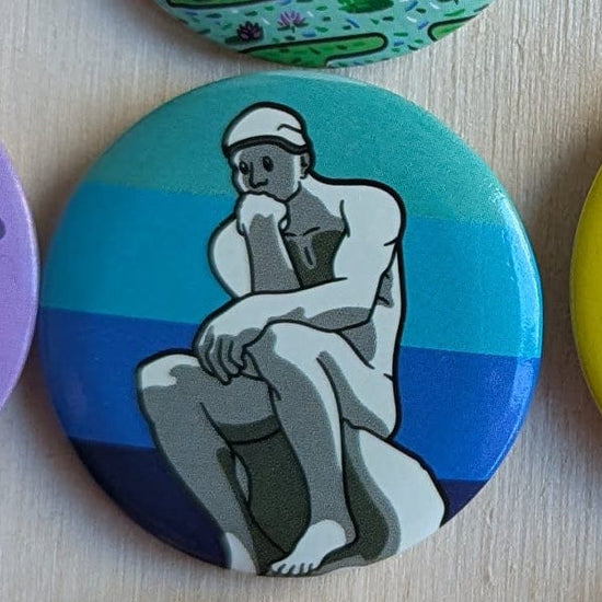 Today is Art Day Button pins The Thinker Today is Art Day - Famous Art Pin-Back Buttons