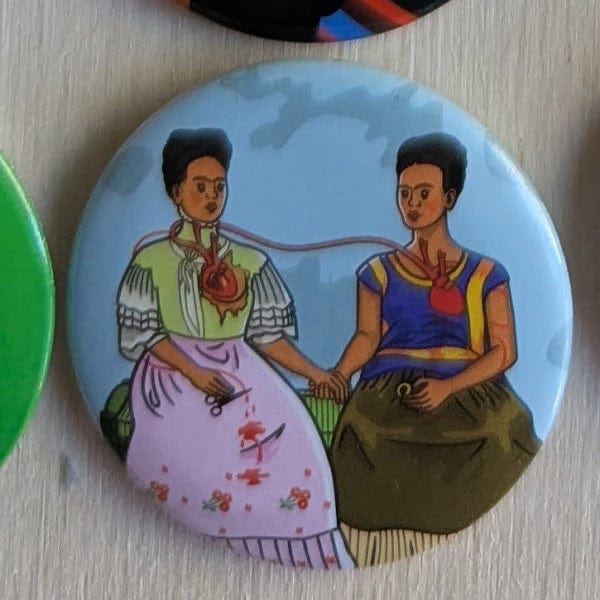 Today is Art Day Button pins The Two Fridas Today is Art Day - Famous Art Pin-Back Buttons