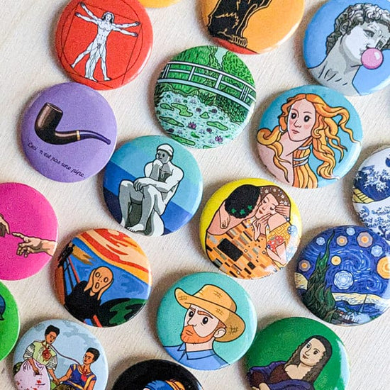 Today is Art Day Button pins Today is Art Day - Famous Art Pin-Back Buttons