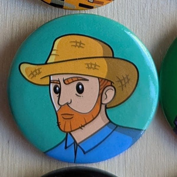 Today is Art Day Button pins Van Gogh Today is Art Day - Famous Art Pin-Back Buttons