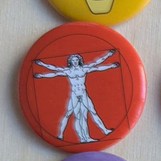 Today is Art Day Button pins Vitruvian Man Today is Art Day - Famous Art Pin-Back Buttons